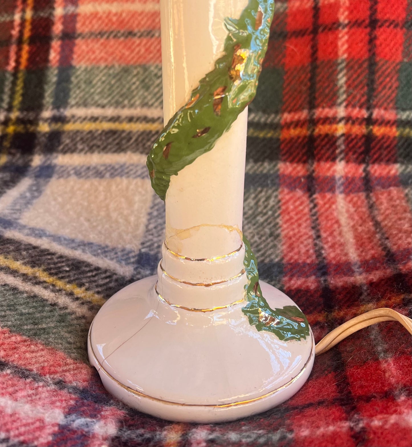 Vintage Ceramic Christmas Caroler Lamp Post