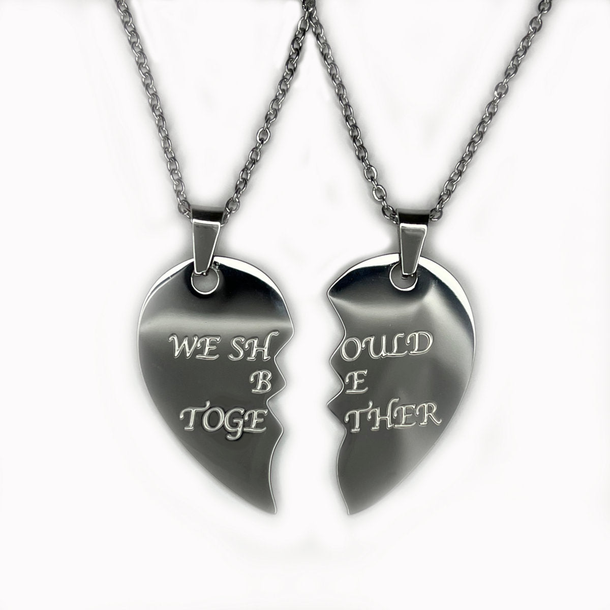 "We Should Be Together" Broken Heart Necklace Set