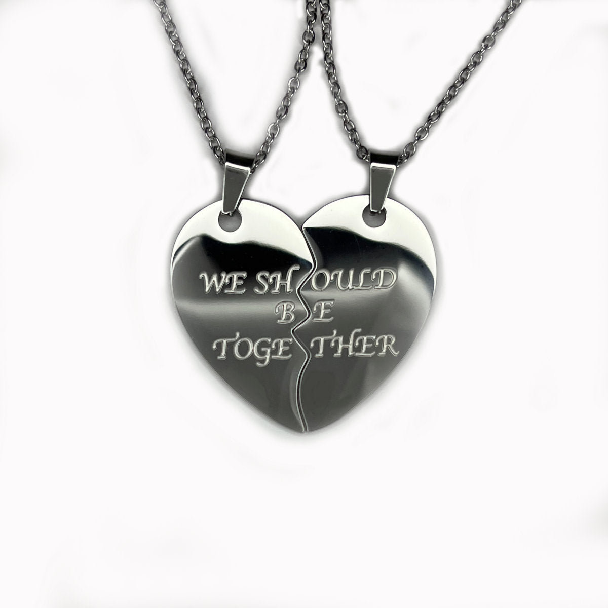 "We Should Be Together" Broken Heart Necklace Set